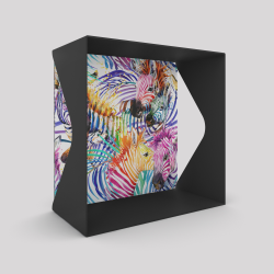 Étagère murale en acier Agate coloris carbone décor zèbres
