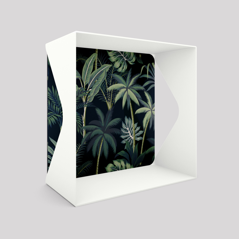 Étagère murale en acier Agate coloris blanc décor palmiers Étagère murale en acier Agate coloris blanc décor palmiers